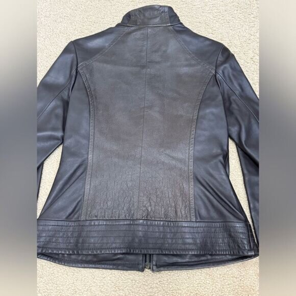 Via Spiga Genuine Leather Brown Jacket Women’s Sz XS - Picture 8 of 16